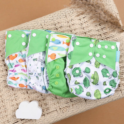 HappyFlute 4PCS Reusable Pocket Cloth Diapers