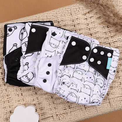 HappyFlute 4PCS Reusable Pocket Cloth Diapers