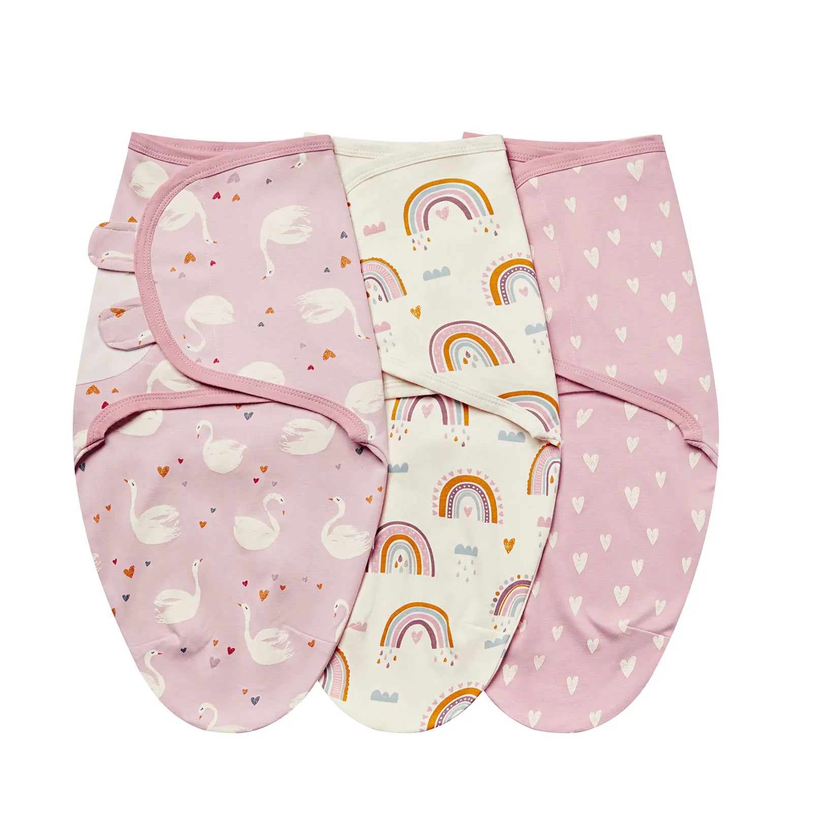 3pcs Cotton Adjustable Swaddle Set 0-6M 12 Prints