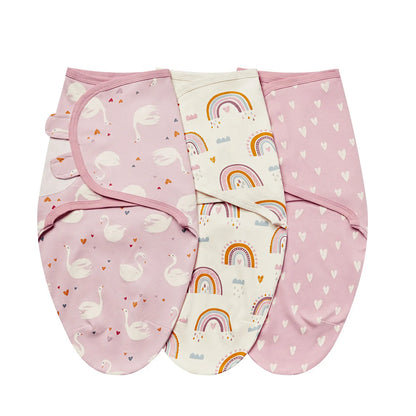 3pcs Cotton Adjustable Swaddle Set 0-6M 12 Prints