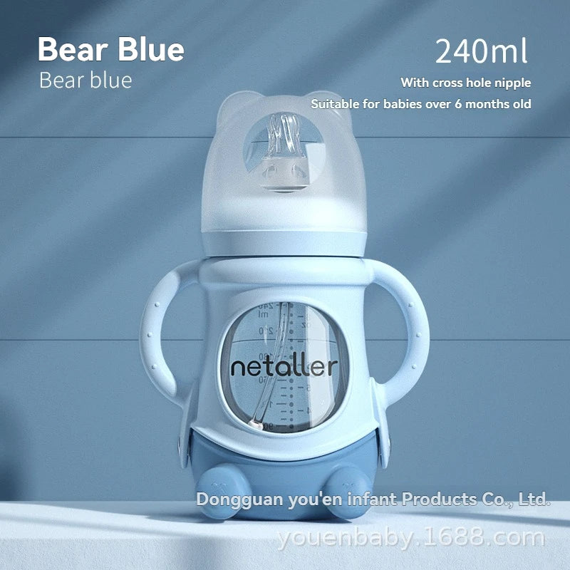 Glass Bottle 150ml Silicone Sleeve Anti-Colic – front view
