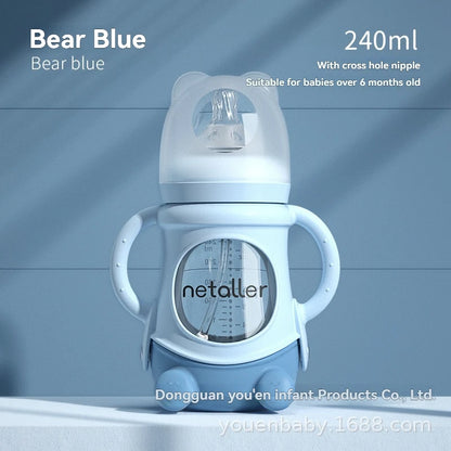 Glass Bottle 150ml Silicone Sleeve Anti-Colic – front view