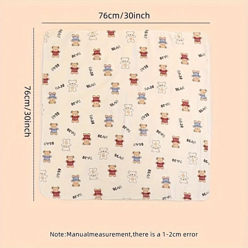 Cotton Muslin Swaddle Blanket 80x80cm 0-24M Kids