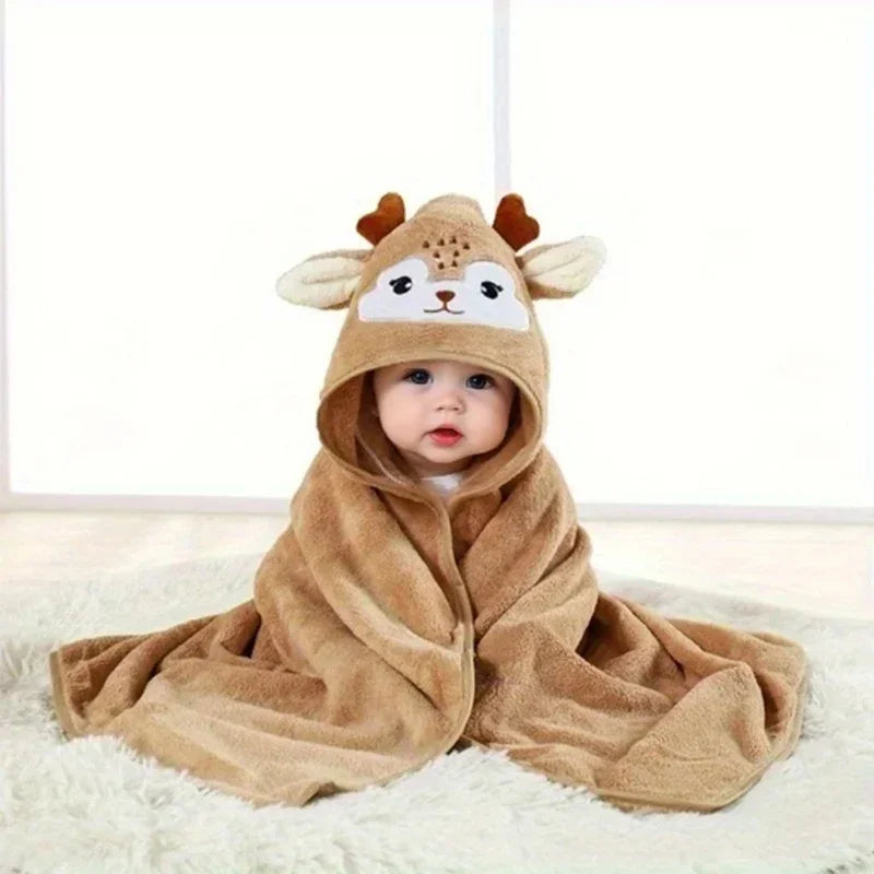 Coral Velvet Hooded Bath Towel 80x80cm Kids