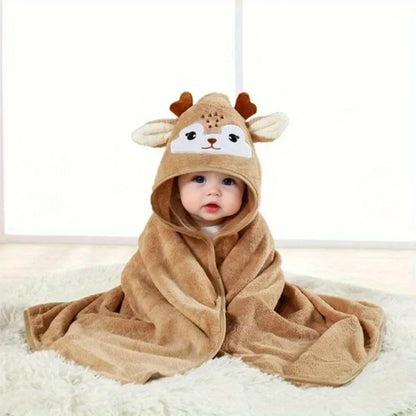 Coral Velvet Hooded Bath Towel 80x80cm Kids