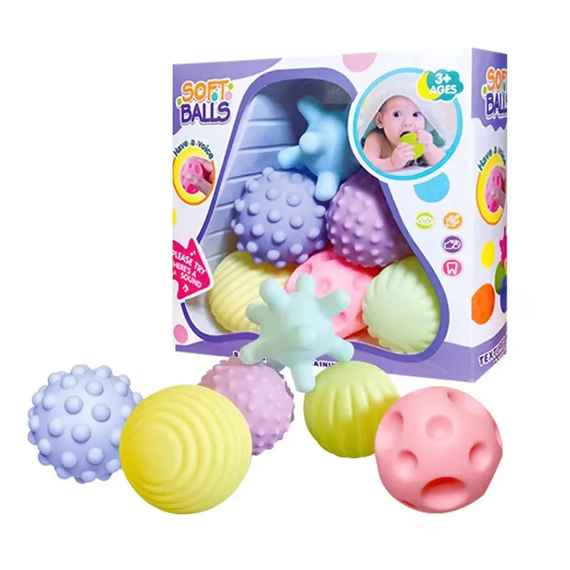 Sensory Textured Silicone Balls 6pcs 13-24M