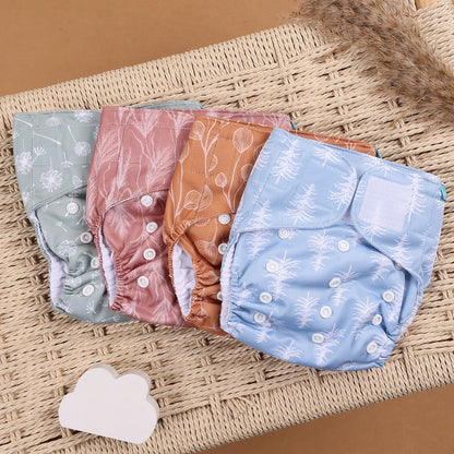 HappyFlute 4PCS Reusable Pocket Cloth Diapers