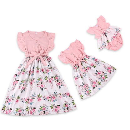 Mother Daughter Floral Matching Dress Set