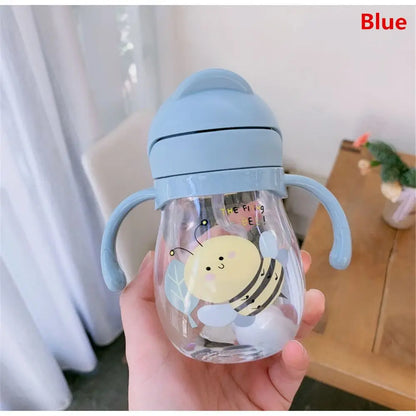 Kids Straw Water Bottle 250-350ml 9 Colors – built-in straw with gravity ball