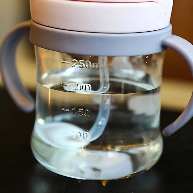 Kids Sippy Cup 250ml Gravity Straw & Handle – front view
