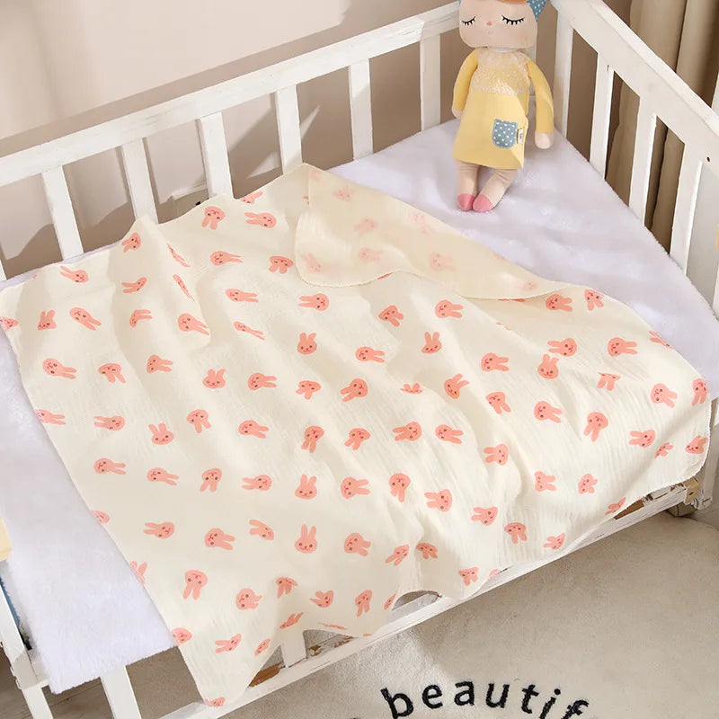 Cotton Muslin Swaddle Blanket 80x80cm 0-24M Kids