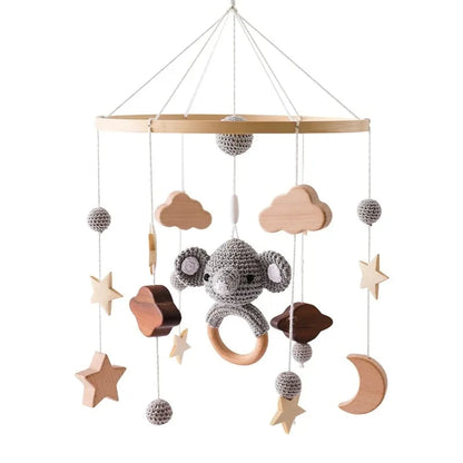 Wooden Revolving Music Box Crib Mobile 0-12M