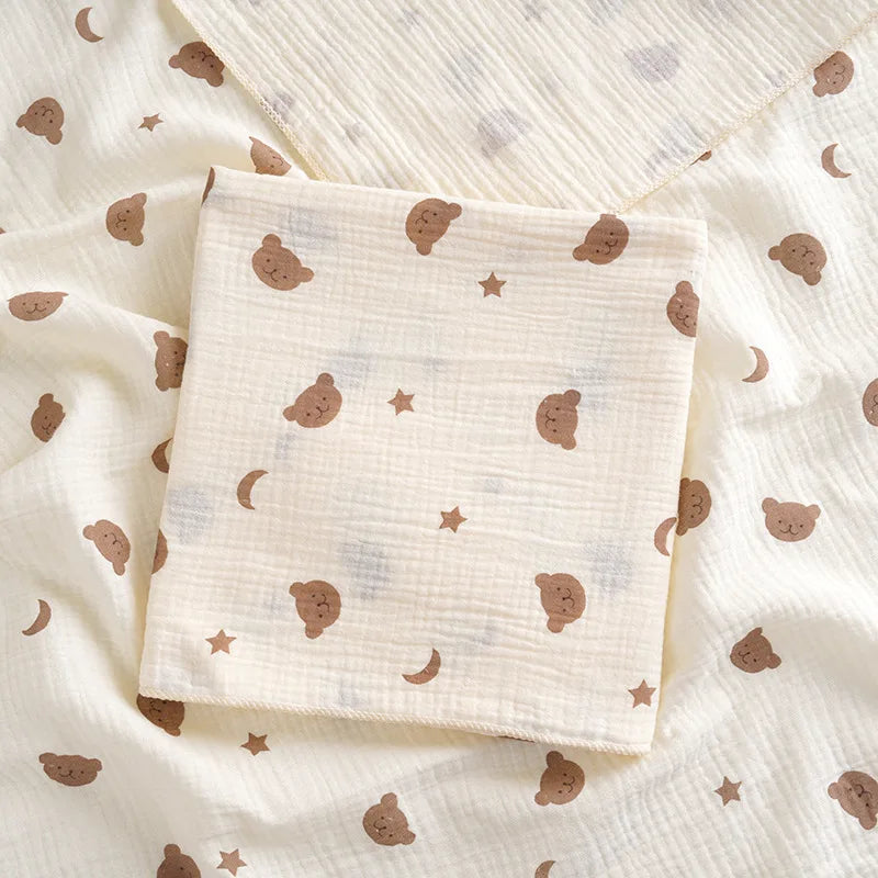 Cotton Muslin Swaddle Blanket 80x80cm 0-24M Kids