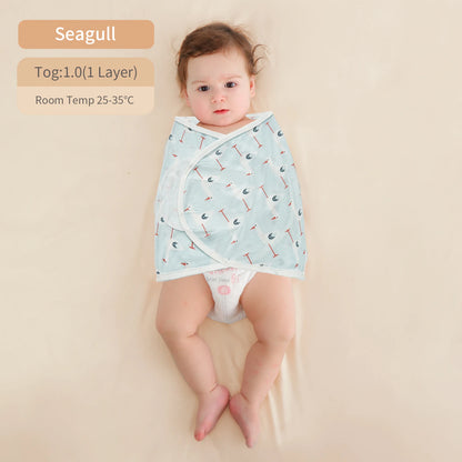 Cotton Belly Strap Swaddle S/M 4 Prints 0-6M – sizes S and M for 0-6 months