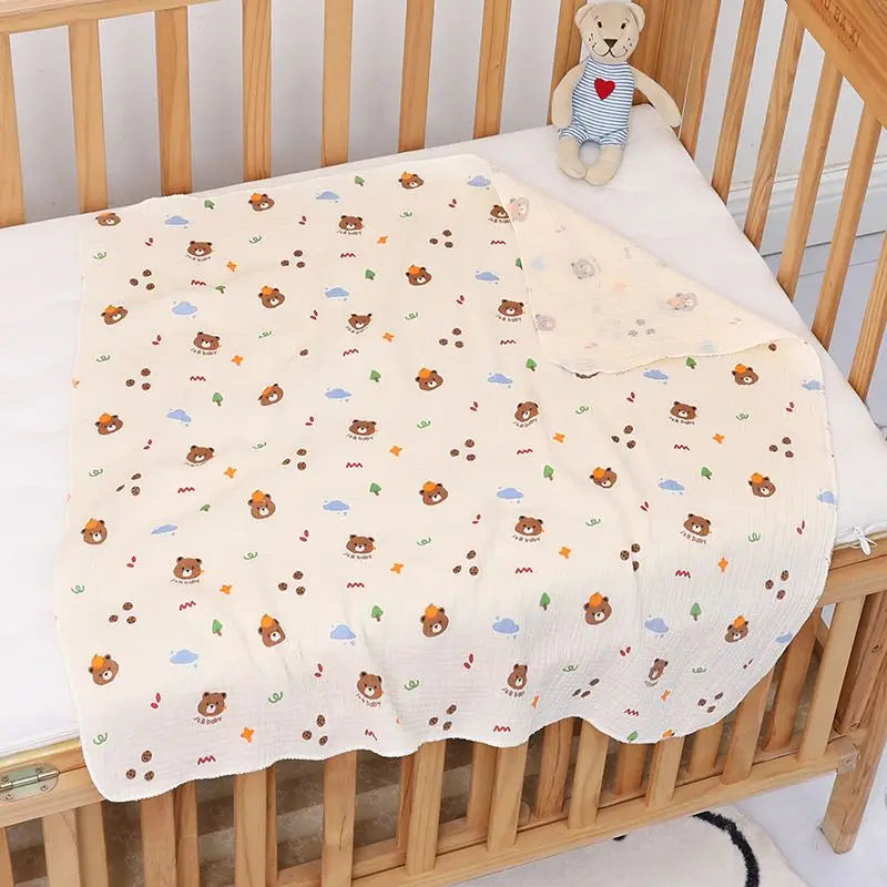 Cotton Muslin Swaddle Blanket 80x80cm 0-24M Kids
