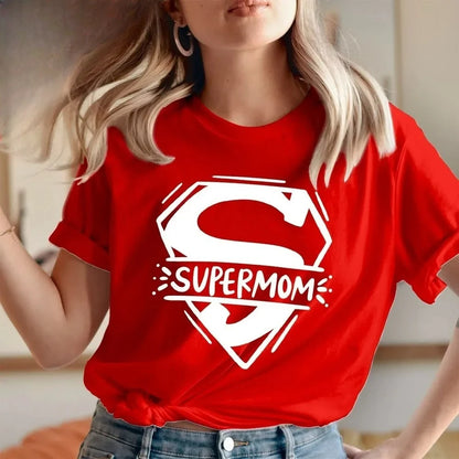 Super Mom Superhero Fashion T-Shirt Cotton