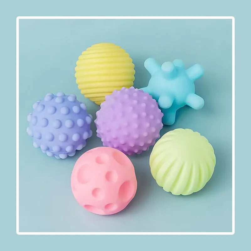 Sensory Textured Silicone Balls 6pcs 13-24M