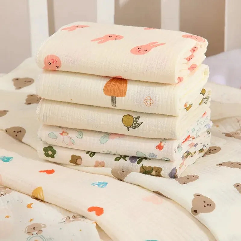 Cotton Muslin Swaddle Blanket 80x80cm 0-24M Kids