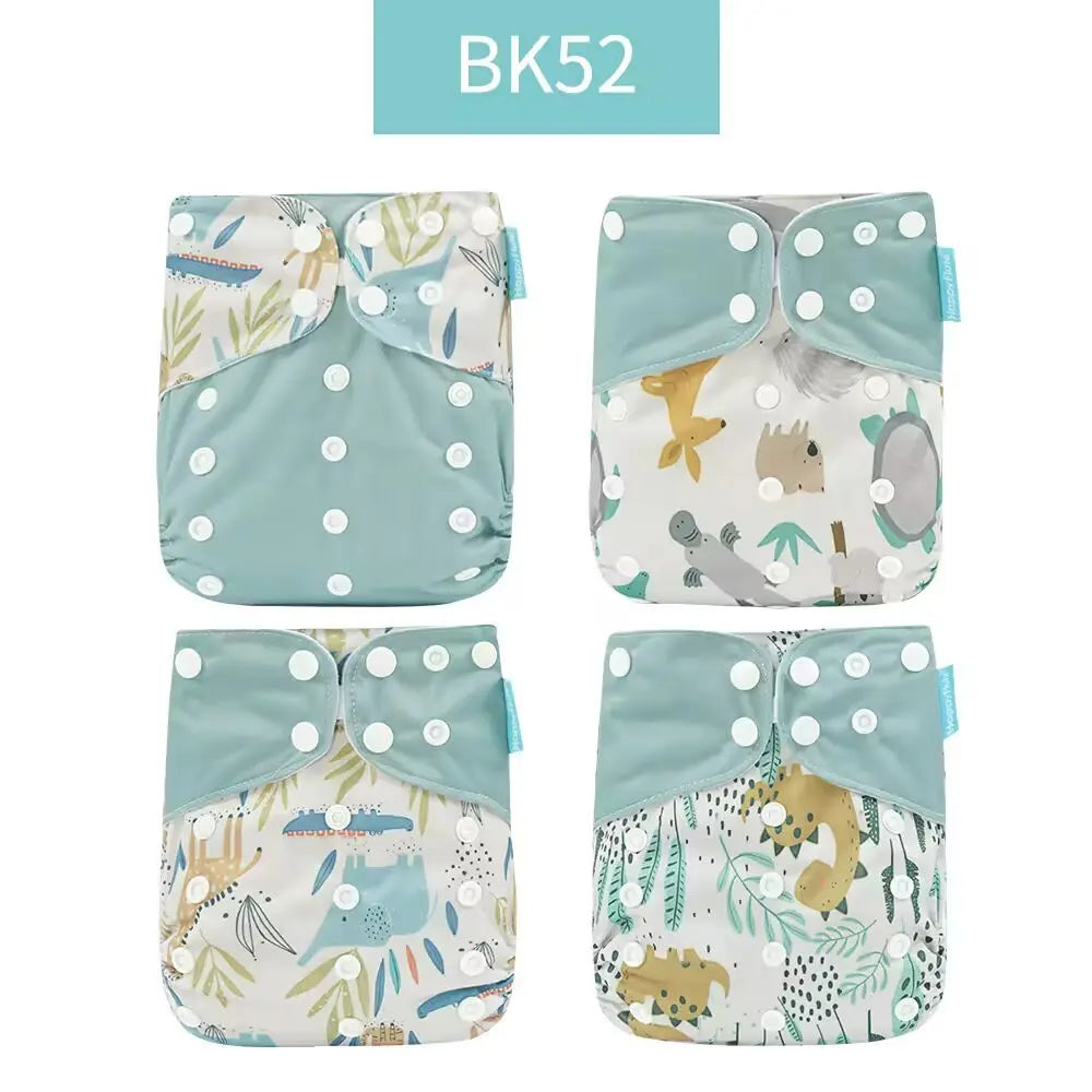 HappyFlute 4PCS Reusable Pocket Cloth Diapers