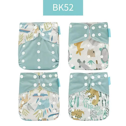 HappyFlute 4PCS Reusable Pocket Cloth Diapers