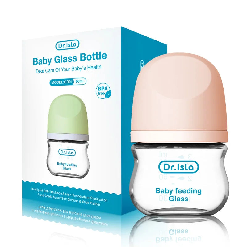 Glass Bottle BPA-Free Anti-Flatulence – dr.Isla glass bottle front