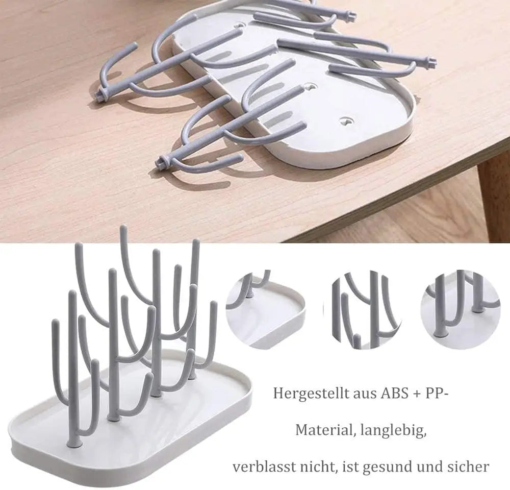 Bottle Drying Rack for Kitchen Counter Detachable – front view
