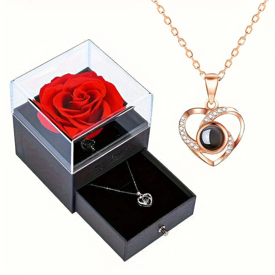Projection Necklace 100 Languages I Love You