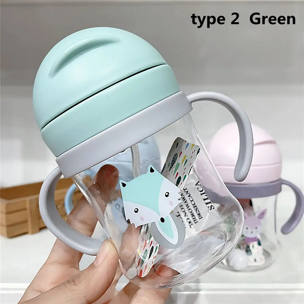 Kids Straw Water Bottle 250-350ml 9 Colors – built-in straw with gravity ball