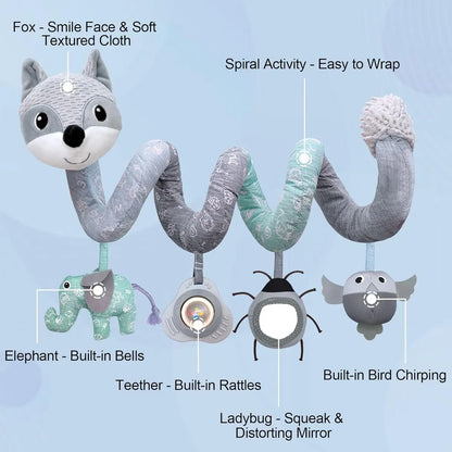 Car Seat Plush Music Hanging Rattle Toy 0-6M
