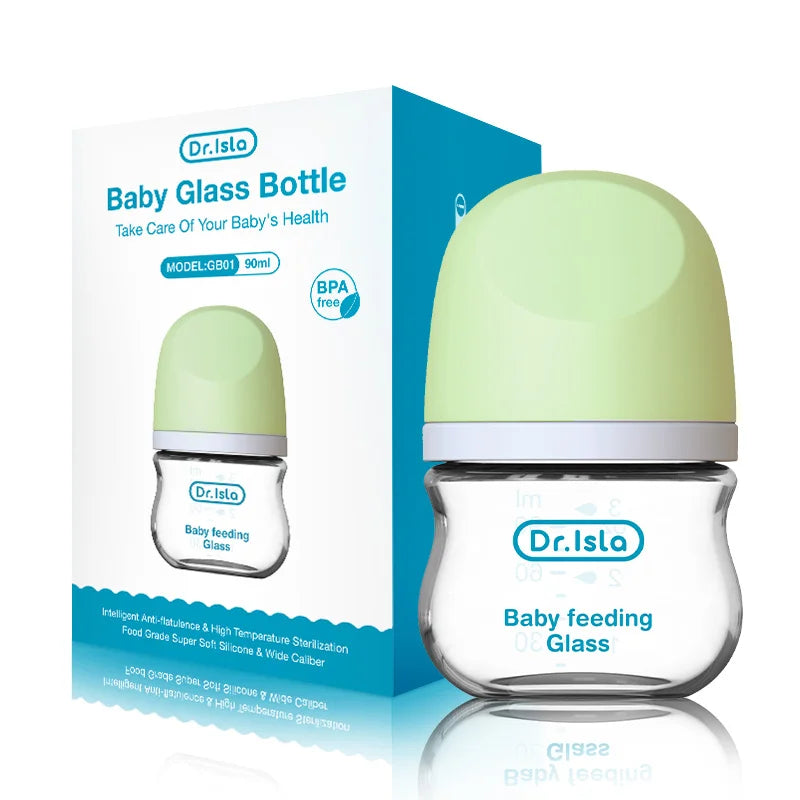Glass Bottle BPA-Free Anti-Flatulence – dr.Isla glass bottle front