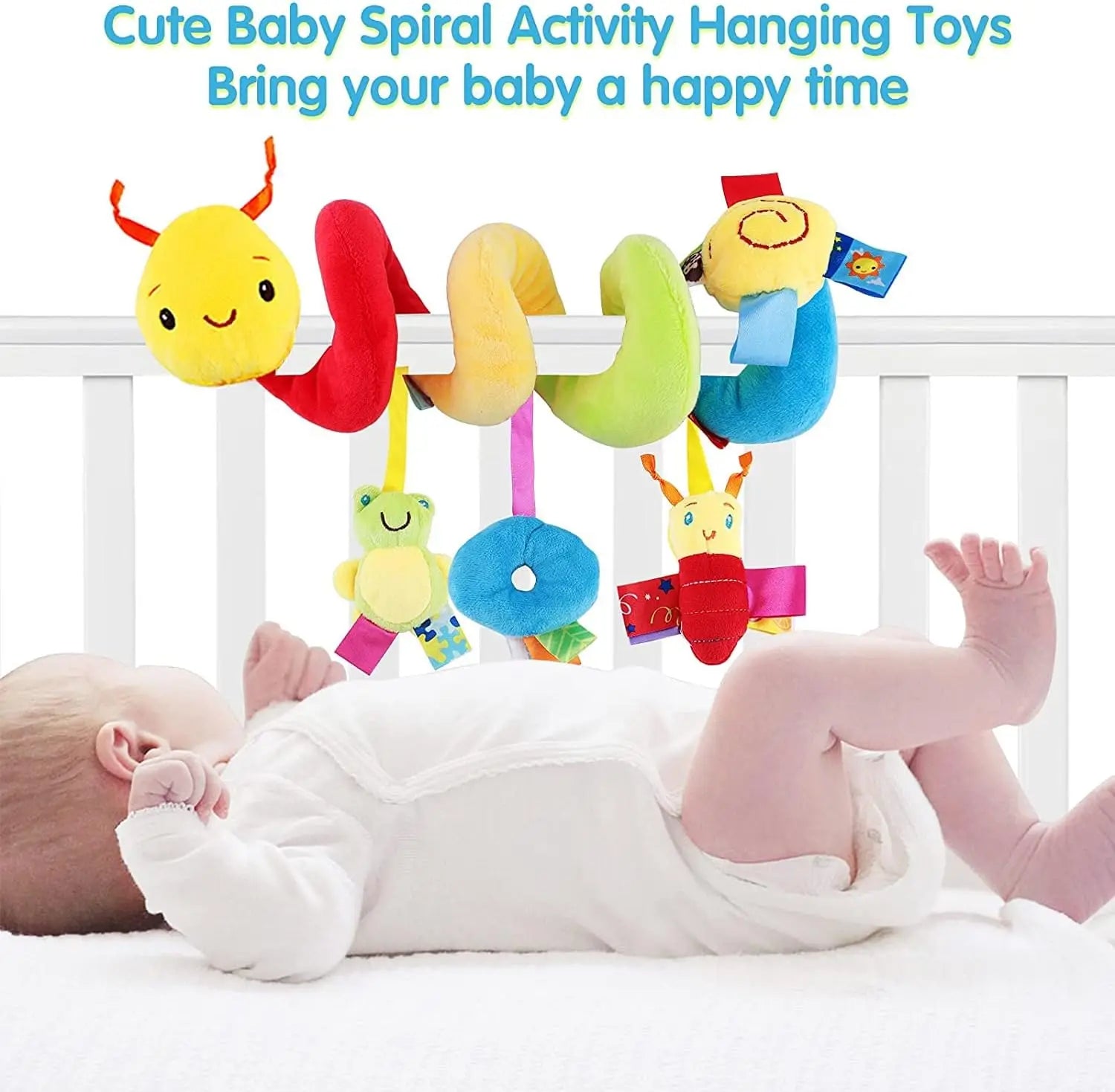Car Seat Spiral Hanging Rattle Toy Plush Animal 0-24M