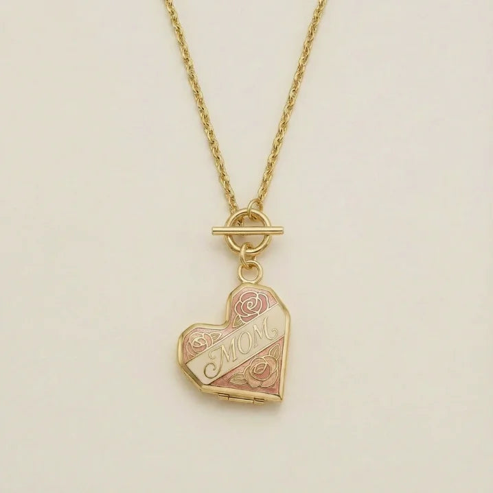 MAMA Zircon Pendant Necklace Stainless Steel