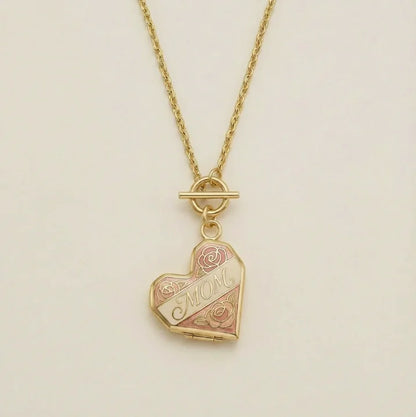 MAMA Zircon Pendant Necklace Stainless Steel