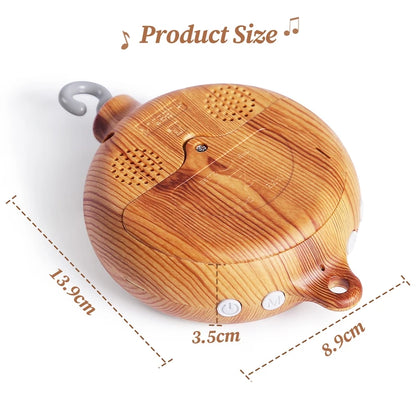 Wooden Revolving Music Box Crib Mobile 0-12M