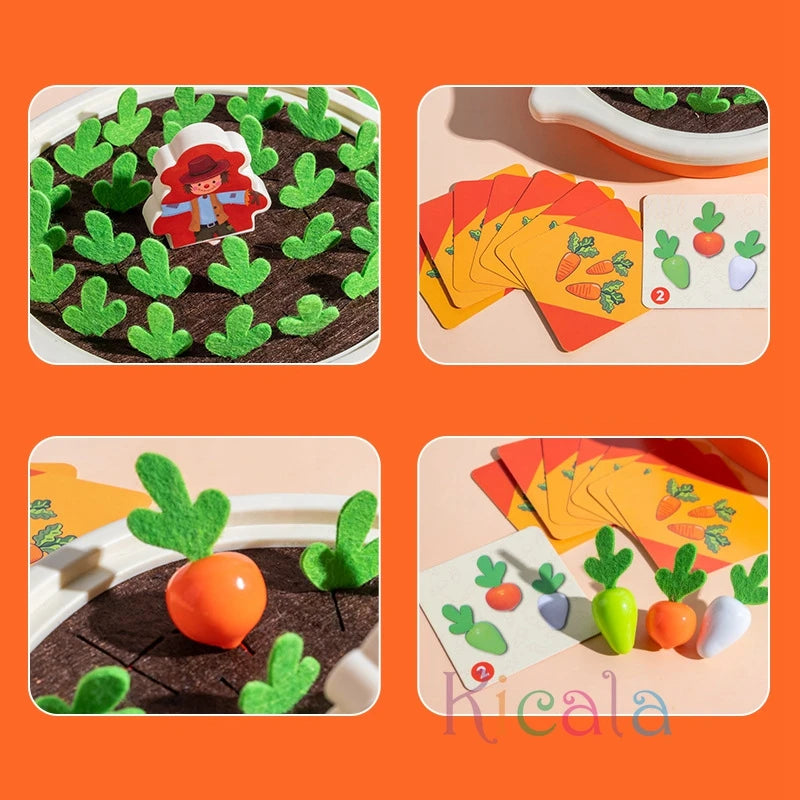Montessori Pull Carrot Counting & Sorting Toy 3-12Y