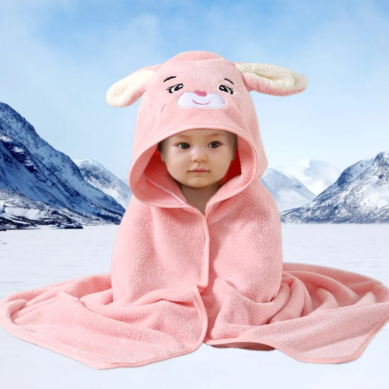 Hooded Bath Towel Animal Design 80x80cm 0-24M