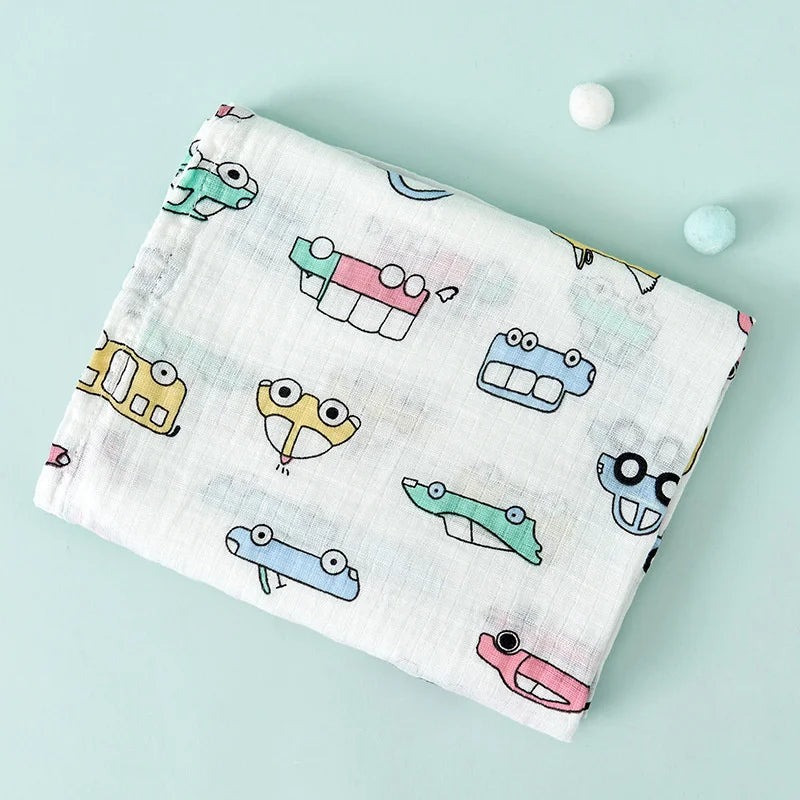 Dual Layer Muslin Swaddle Blanket 110cm 4-Pack