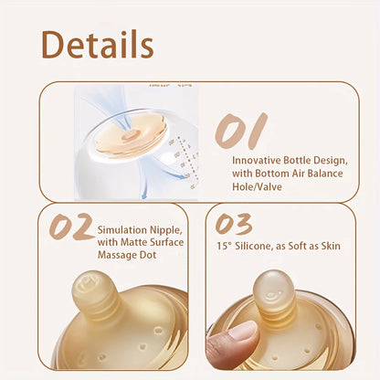 Borosilicate Glass Anti-Colic Bottle – wide neck design