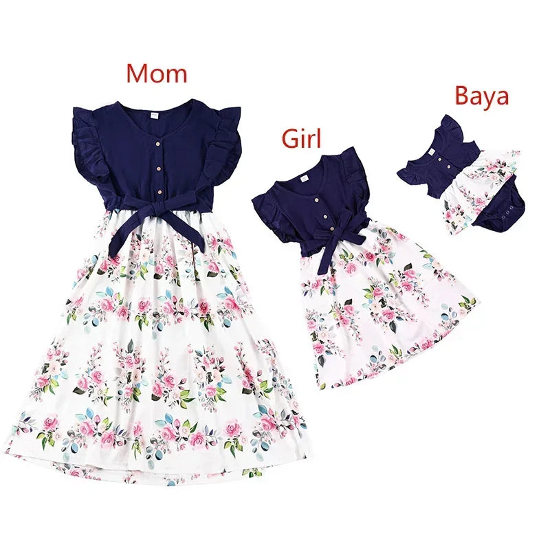 Mother Daughter Floral Matching Dress Set