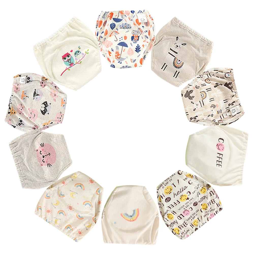 Waterproof Cotton Potty Training Pants 10-Pack – 4-layer construction