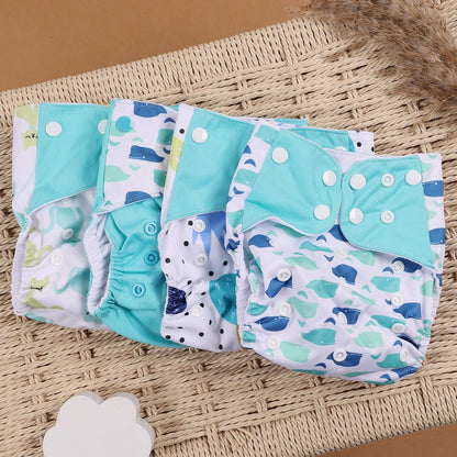 HappyFlute 4PCS Reusable Pocket Cloth Diapers