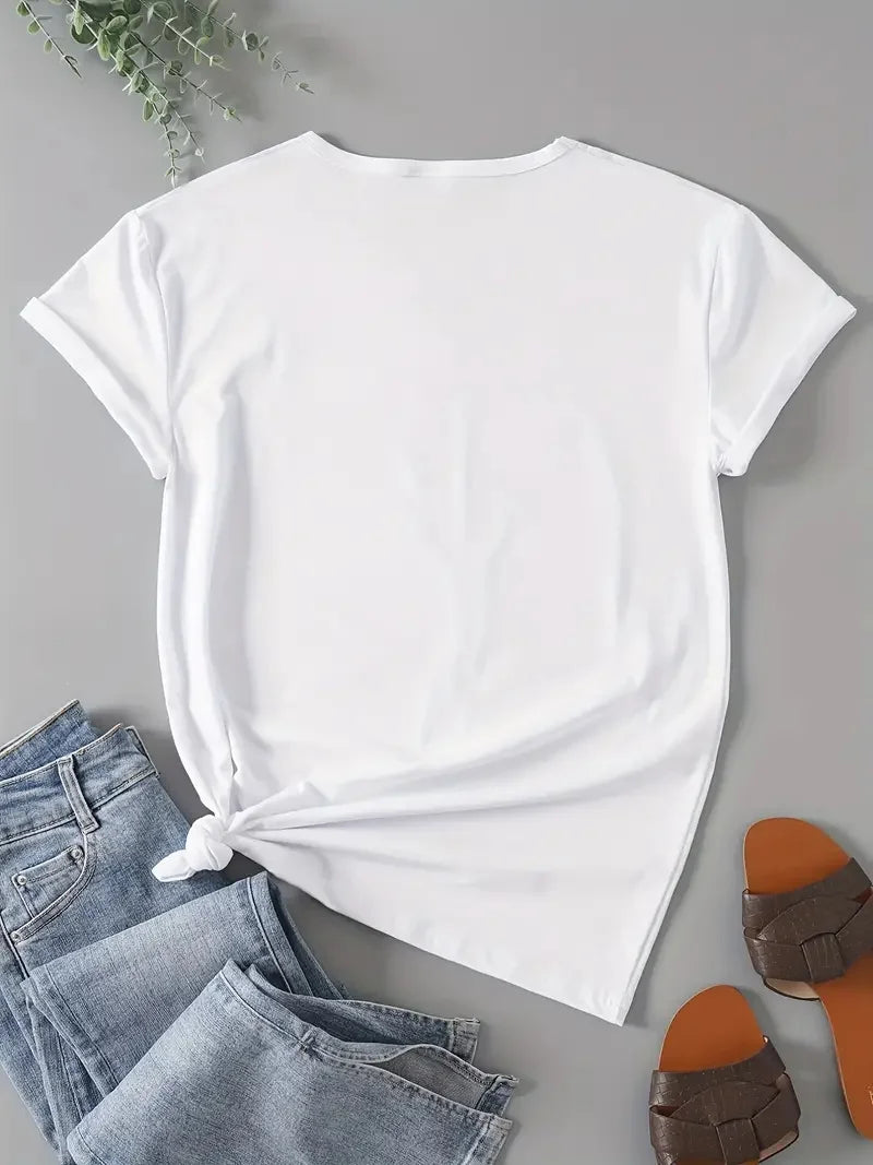MOM Volleyball Print T-Shirt Women Casual