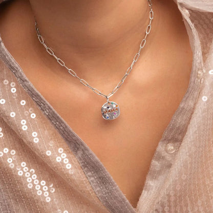 MAMA Zircon Pendant Necklace Stainless Steel