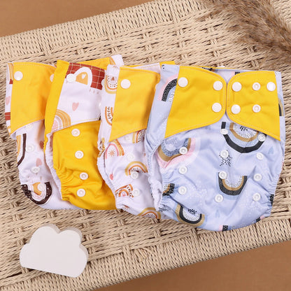 HappyFlute 4PCS Reusable Pocket Cloth Diapers