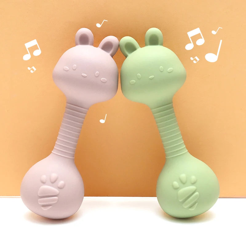Bunny Silicone Rattle Teether BPA-Free 0-2Y