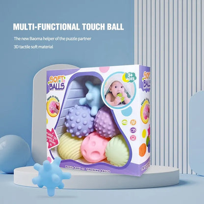 Sensory Textured Silicone Balls 6pcs 13-24M