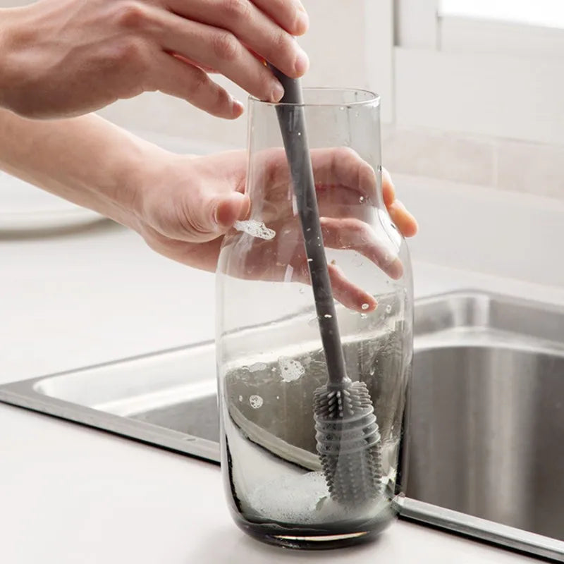 Long Handle Silicone Bottle Brush 360° – 33cm long handle
