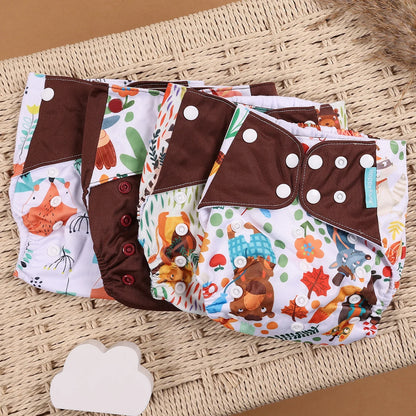 HappyFlute 4PCS Reusable Pocket Cloth Diapers