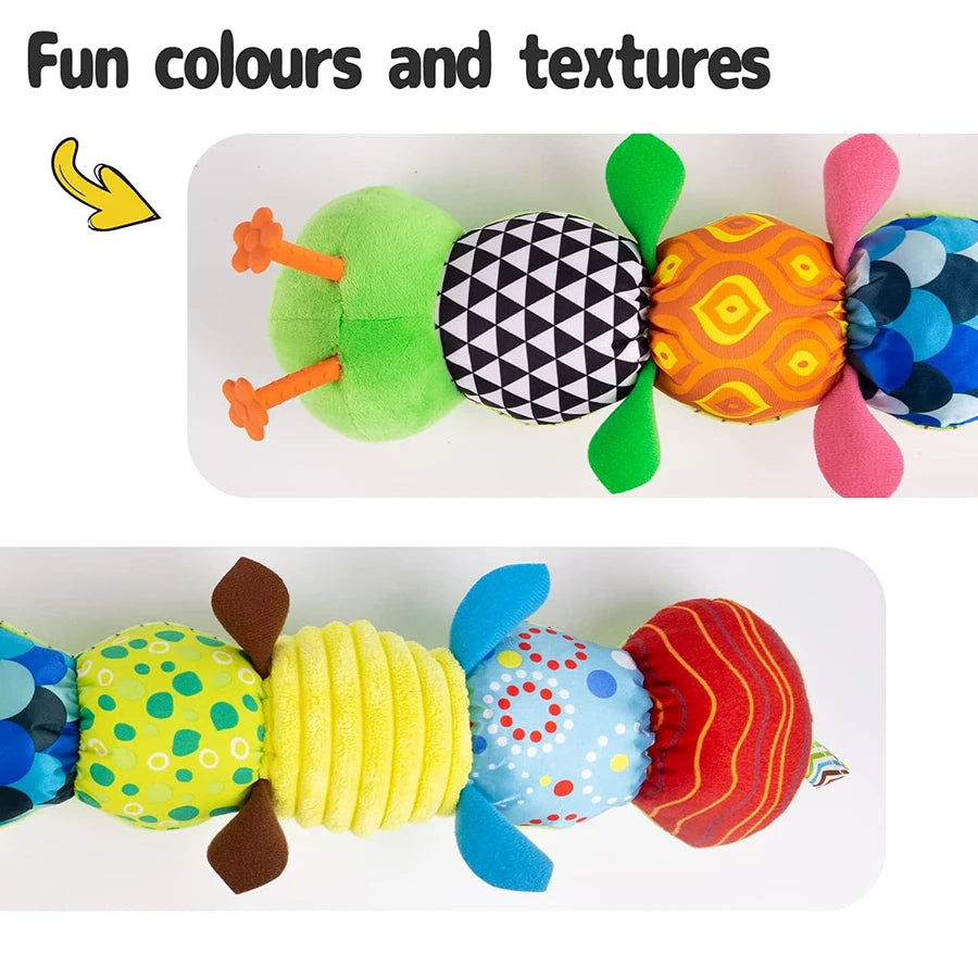Sensory Caterpillar Plush Toy 3-in-1 0-12M Kids