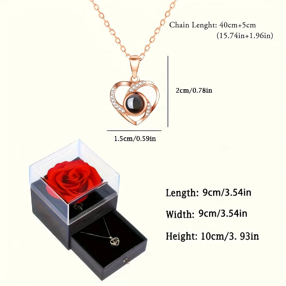 Projection Necklace 100 Languages I Love You